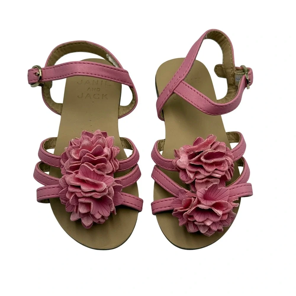 Janie and Jack Pink Floral‎ Sandals Toddler Kids Size 7